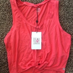 Fabletics Demi Lovato Semi-Crop Front Tie Shirt